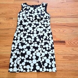 Talbots Brand New Black and White Cotton Polka Dot Dress Size 6P